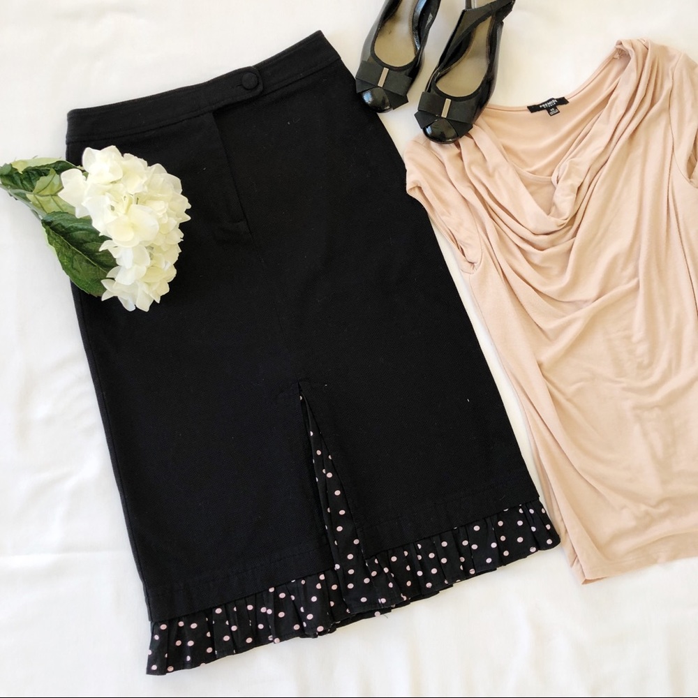 Mac & Jac Pencil Midi Ruffle Skirt